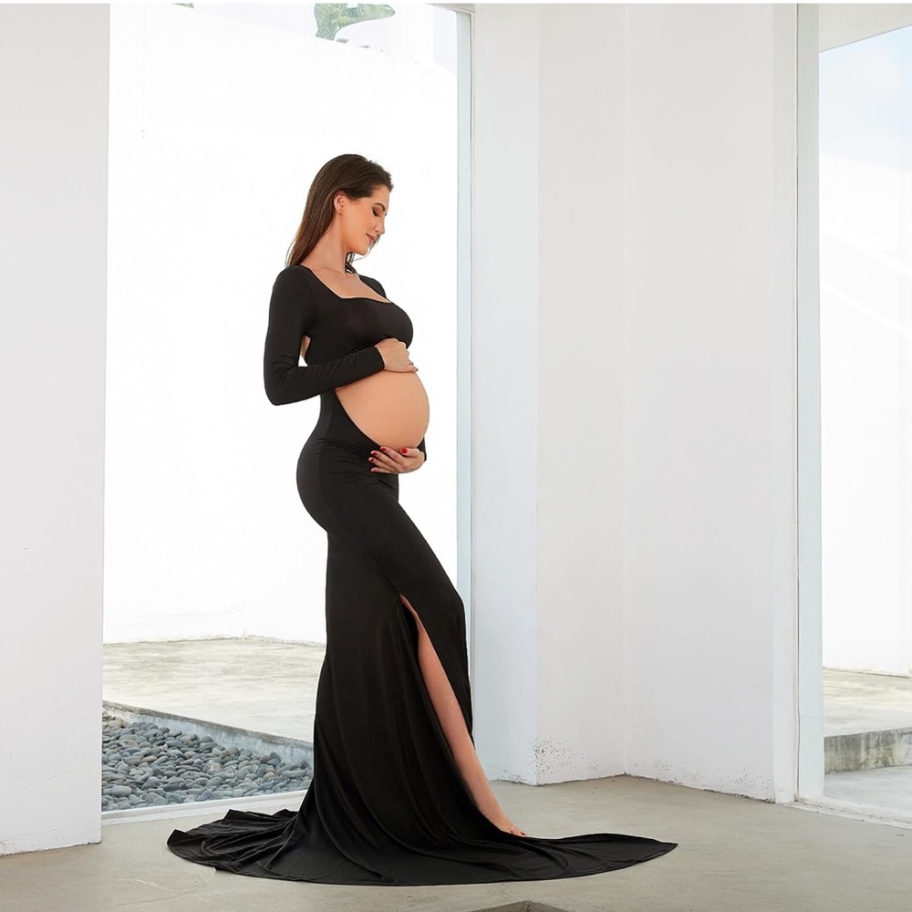 Elegant Black Maternity Dress